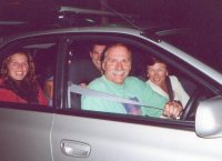 Laura, Marc, Paul and Linds in the NEW car, about to go... vrrrrrroooooooom!